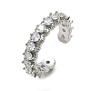 Brass Micro Pave Cubic Zirconia Cuff Open Rings for Women RJEW-C163-07P-4