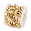 Brass ABS Imitation Pearl Oval Link Chains CHC-B025-07G-3