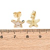 Brass Enamel Stud Earrings EJEW-B152-01G-05-5