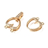 Heart Brass Micro Pave Clear Cubic Zirconia Fold Over Clasps CU-CBA4292-845G-2
