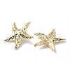 Hammered Starfish Shape Brass Studs Earring EJEW-Z039-01G-2