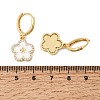 Brass Micro Pave Clear Cubic Zirconia Enamel Dangle Hoop Earrings EJEW-G471-07G-02-5