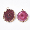 Natural Druzy Agate Pendants X-G-N325-04D-2