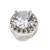 Brass Micro Pave Cubic Zirconia Beads KK-D408-11S-04A-2