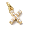 Rack Plating Brass with ABS Plastic Imitation Pearl Charms KK-B092-30X-G-1