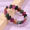 Oval Natural Malaysia Jade Beaded Stretch Bracelets G-P589-02A-04-3