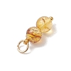 Natural Amber Round Pendants PALLOY-JF04990-5
