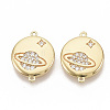 Brass Micro Pave Cubic Zirconia Links connectors KK-T051-04G-NF-1