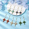 Natural Mixed Stone & Glass Seed Beads Dangle Earrings for Women EJEW-MZ00213-2