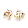 Brass Micro Pave Cubic Zirconia Charms KK-N261-94C-G-2