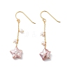 Star Natural Pearl Dangle Earrings EJEW-E303-07G-1