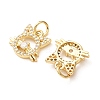 Brass Micro Pave Clear Cubic Zirconia Charms CU-E003-18G-31-2
