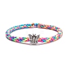 Butterfly Beaded Braided Cord Bracelet for Women BJEW-JB07594-1