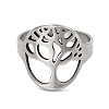 Tree of Life 201 Stainless Steel Finger Rings RJEW-G278-40P-2