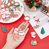 SUPERFINDINGS 40Pcs 10 Style Christmas Sock & Santa Claus & Tree & Gingerbread Man & Deer Acrylic Brooch Pin JEWB-FH0001-32-4