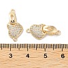 Brass Micro Pave Cubic Zirconia Fold Over Clasps KK-E107-02G-3