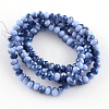 Electroplate Glass Faceted Rondelle Bead Strands EGLA-Q055-8mm-11-2