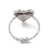 Non-Tarnish 304 Stainless Steel Heart Open Cuff Ring for Women RJEW-E066-04P-3