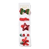 Christmas Theme Cloth Felt Fabric Alligator Hair Clip OHAR-R100-01C-2