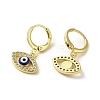 Horse Eye Real 18K Gold Plated Brass Dangle Leverback Earrings EJEW-Q797-23G-01-2