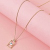 Arch with Evil Eye Brass Enamel Pendant Necklaces NJEW-H051-02G-1