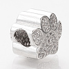 Brass Micro Pave Cubic Zirconia European Beads ZIRC-T002-101-4