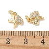 Brass Micro Pave Clear Cubic Zirconia Pendants KK-Q031-06G-3