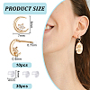 BENECREAT 10Pcs Brass Micro Pave Cubic Clear Zirconia Moon & Star Stud Earring Findings KK-BC0011-05-2