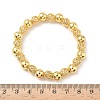 Brass Round Beaded Stretch Bracelets for Women BJEW-B148-04B-G-5