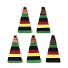 Jamaican Colour Epoxy Resin & Walnut Wood Pendants RESI-N039-122L-1