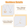 FIBLOOM 2Pcs 2 Colors Alloy Pendant Necklaces Set NJEW-FI0001-54-4