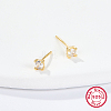 Golden Sterling Silver Micro Pave Cubic Zirconia Stud Earring XN7792-4-1