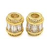 Rack Plating Brass Micro Pave Cubic Zirconia European Beads LS-KK-F089-31G-08-1