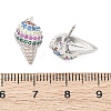 Brass Micro Pave Cubic Zirconia Stud Earrings EJEW-Q015-16P-5