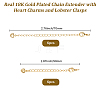 12Pcs 2 Styles Brass Chain Extender with Heart Charms and Lobster Clasps KK-BBC0021-77-2
