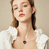 2Pcs Natural Amethyst Pendants G-FH0002-76A-5