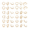 Craftdady 12 Pairs 6 Style Brass Hoop Earring Findings KK-CD0001-21-1