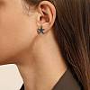 1 Pair Starfish Brass Micro Pave Clear Cubic Zirconia Studs Earrings EJEW-SZ0002-08EB-3