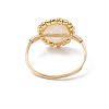 Smiling Face Natural Freshwater Shell Finger Rings for Women RJEW-JR00835-5