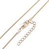 Glass Teardrop with Wing Pendant Necklace with Golden Brass Round Snake Chains for Women NJEW-JN04124-6