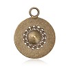Antique Bronze Tone Alloy Acrylic Pearl Big Pendants PALLOY-J438-01AB-NF-2
