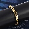 304 Stainless Steel Oval Link  Chain Bracelets for Women Men BJEW-F488-49C-G-3