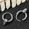 Snake Head 316 Surgical Stainless Steel Hoop Earrings EJEW-G416-41B-AS-1