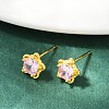 925 Sterling Silver Cubic Zirconia Stud Earrings EJEW-V019-02G-3