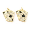 Brass Micro Pave Clear Cubic Zirconia & Black Enamel Pendants CU-CBA5CB0-18G-1