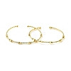Rack Plating Brass Drum Beaded Open Cuff Bangle for Women BJEW-E073-07G-1