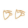 Ion Plating(IP) 304 Stainless Steel Heart Cuff Ring RJEW-N038-123LG-4