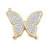 304 Stainless Steel Polymer Clay Rhinestone Pendants RESI-R155-012G-04-1