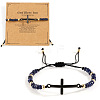 Natural Dyed Gemstone men's Bead bracelet with cross pendant HN1078-6-1