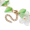 5Pcs 5 Color Flower Acrylic & Glass Pearl Charm Bracelets Set BJEW-JB10054-S-3